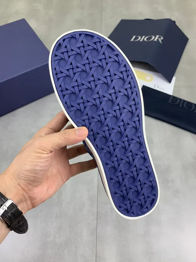 Dior B23 Navy Monogram Jacquard Lifestyle Sneakers 2