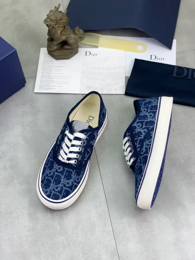 Dior B23 Navy Monogram Jacquard Lifestyle Sneakers 5