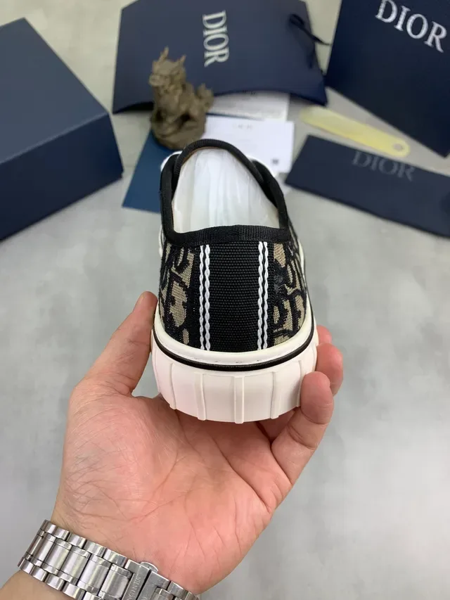 Dior B23 Oblique Jacquard Black and White Lifestyle Sneakers 4