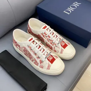 Dior B23 Red Toile Print Canvas Lifestyle Sneakers