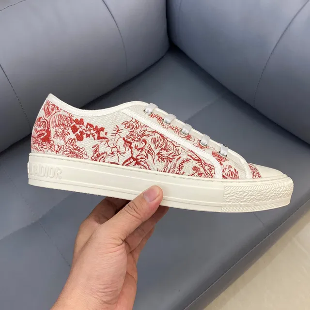 Dior B23 Red Toile Print Canvas Lifestyle Sneakers 6
