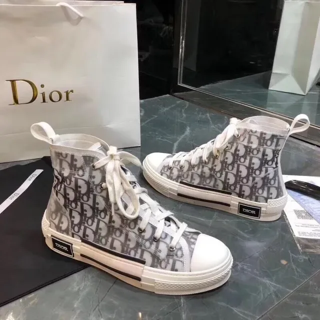 Dior B23 Transparent Monogram High-Top Lifestyle Sneakers 4