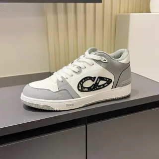 Dior B23 White and Gray Monogram Lifestyle Sneakers