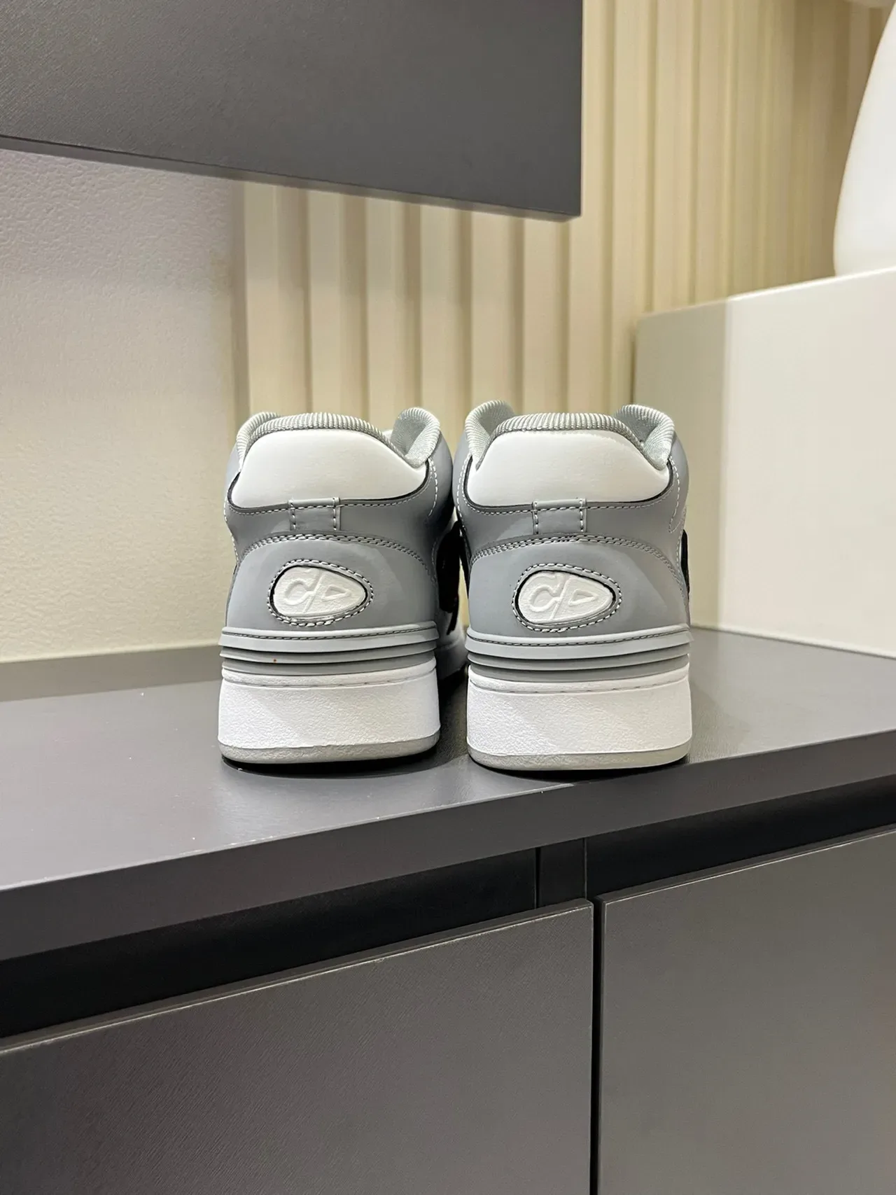 Dior B23 White and Gray Monogram Lifestyle Sneakers 9