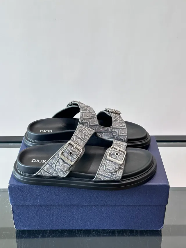 Dior B27 Monogram Double-Strap Buckle Casual Sandals 4