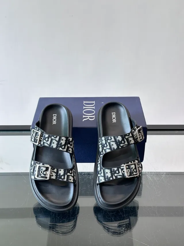Dior B27 Monogram Double-Strap Buckle Casual Sandals 6