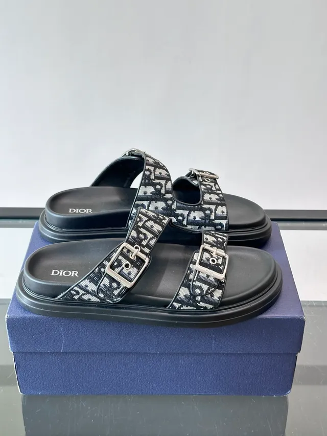 Dior B27 Monogram Double-Strap Buckle Casual Sandals 7
