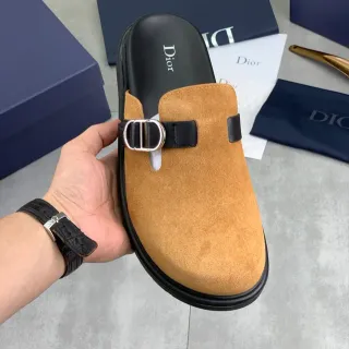 Dior Beige Black Suede Upper Strap Loafer