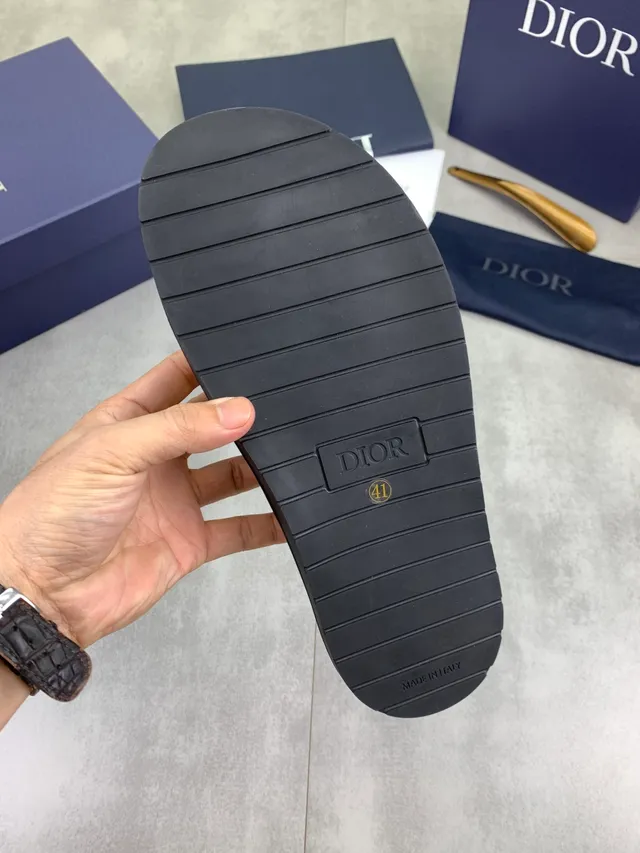 Dior Beige Black Suede Upper Strap Loafer 2