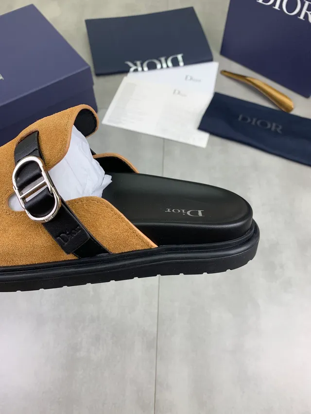 Dior Beige Black Suede Upper Strap Loafer 3