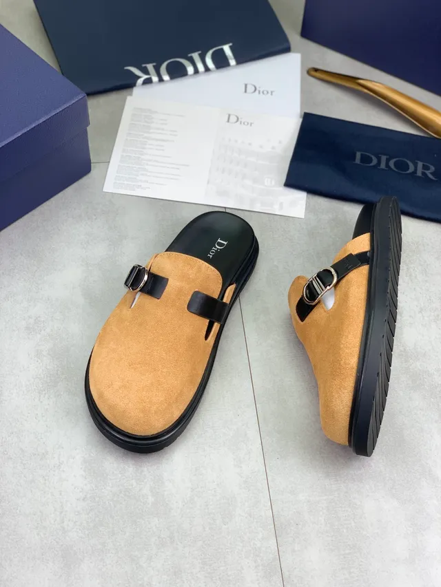 Dior Beige Black Suede Upper Strap Loafer 5