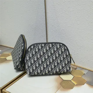 Dior Black Beige Oblique Monogram Canvas Rounded Rectangular Silhouette Tote Bag