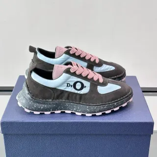 Dior Black Blue Layered Suede And Nylon Upper Speckled Chunky Midsole Lifestyle Sneakers