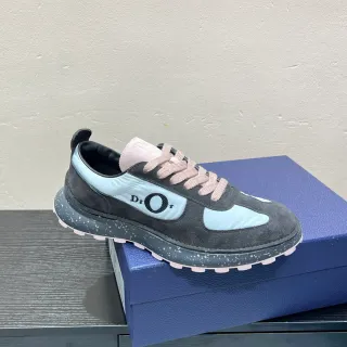 Dior Black Blue Mixed-Material Upper Speckled Midsole Lifestyle Sneakers