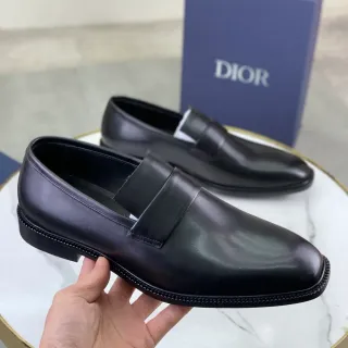 Dior Black Leather Penny Style Loafer