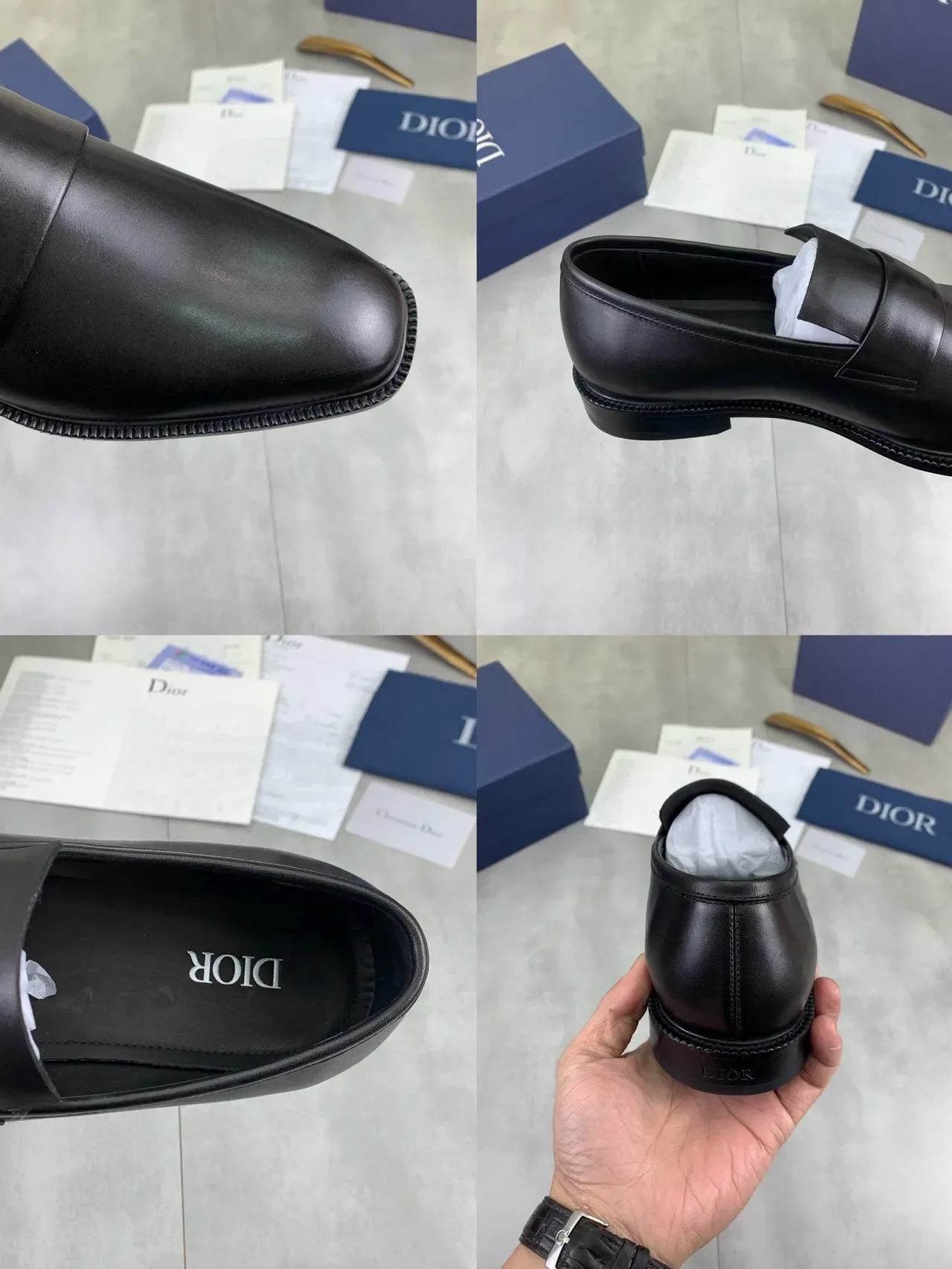 Dior Black Leather Penny Style Loafer 2