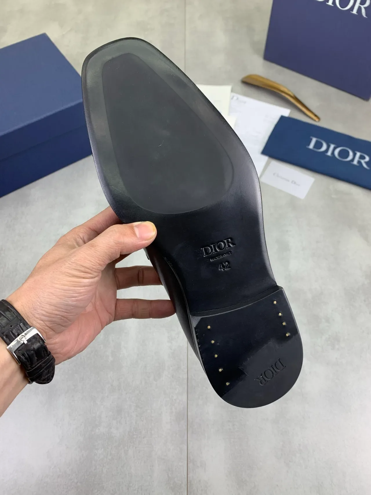 Dior Black Leather Penny Style Loafer 3