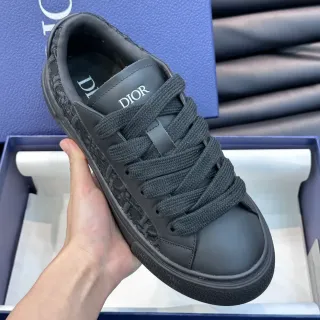 Dior Black Monochrome Textured Side Panels Lifestyle Sneakers