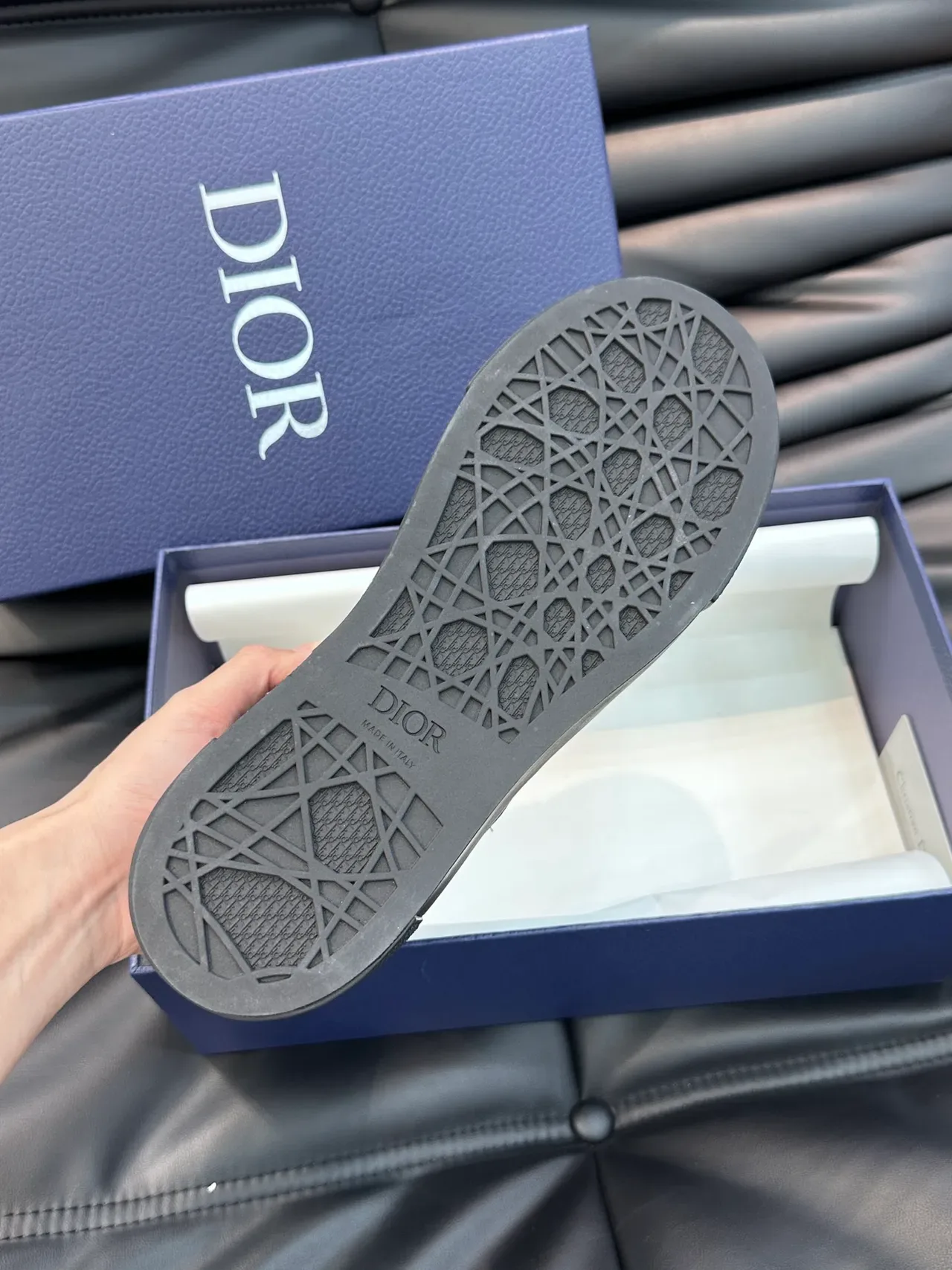 Dior Noir Monochrome Panneaux Texturés sur les Côtés Sneakers Lifestyle 2