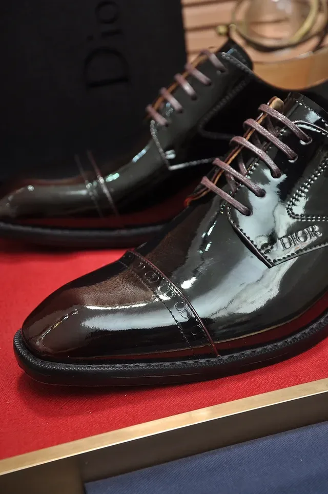 Dior Black Patent Cap-Toe Oxford Shoes 2