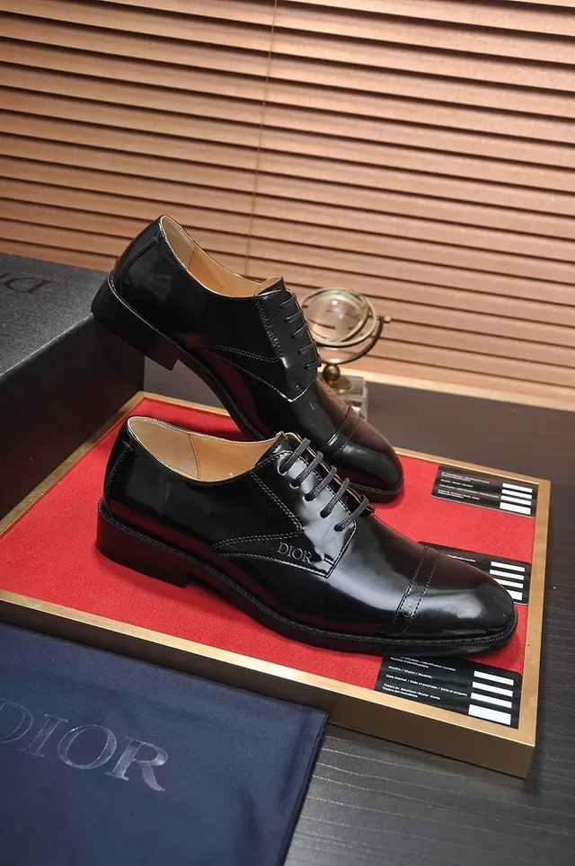 Dior Black Patent Cap-Toe Oxford Shoes 4