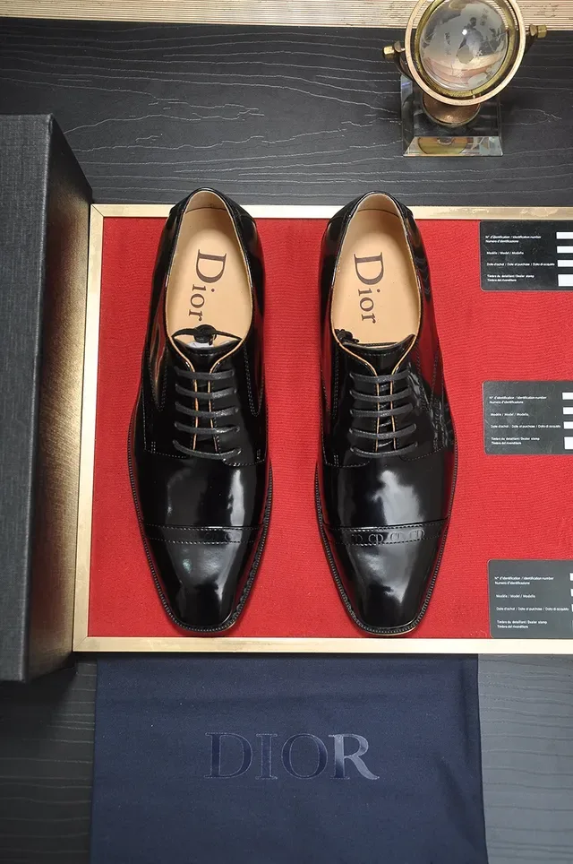 Dior Black Patent Cap-Toe Oxford Shoes 5