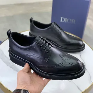 Dior Black Wingtip Full Perforation Brogue