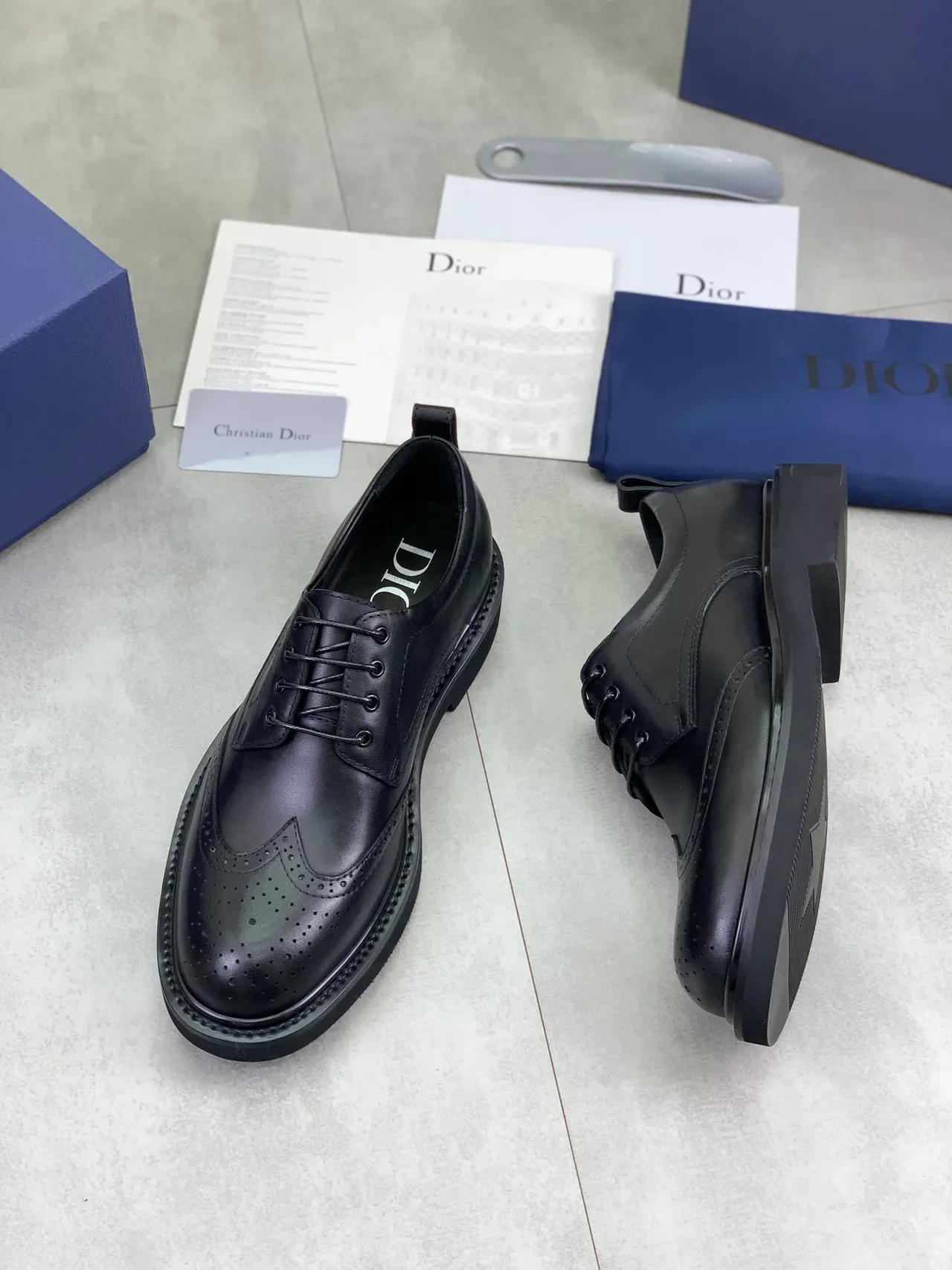 Dior Black Wingtip Full Perforation Brogue 4