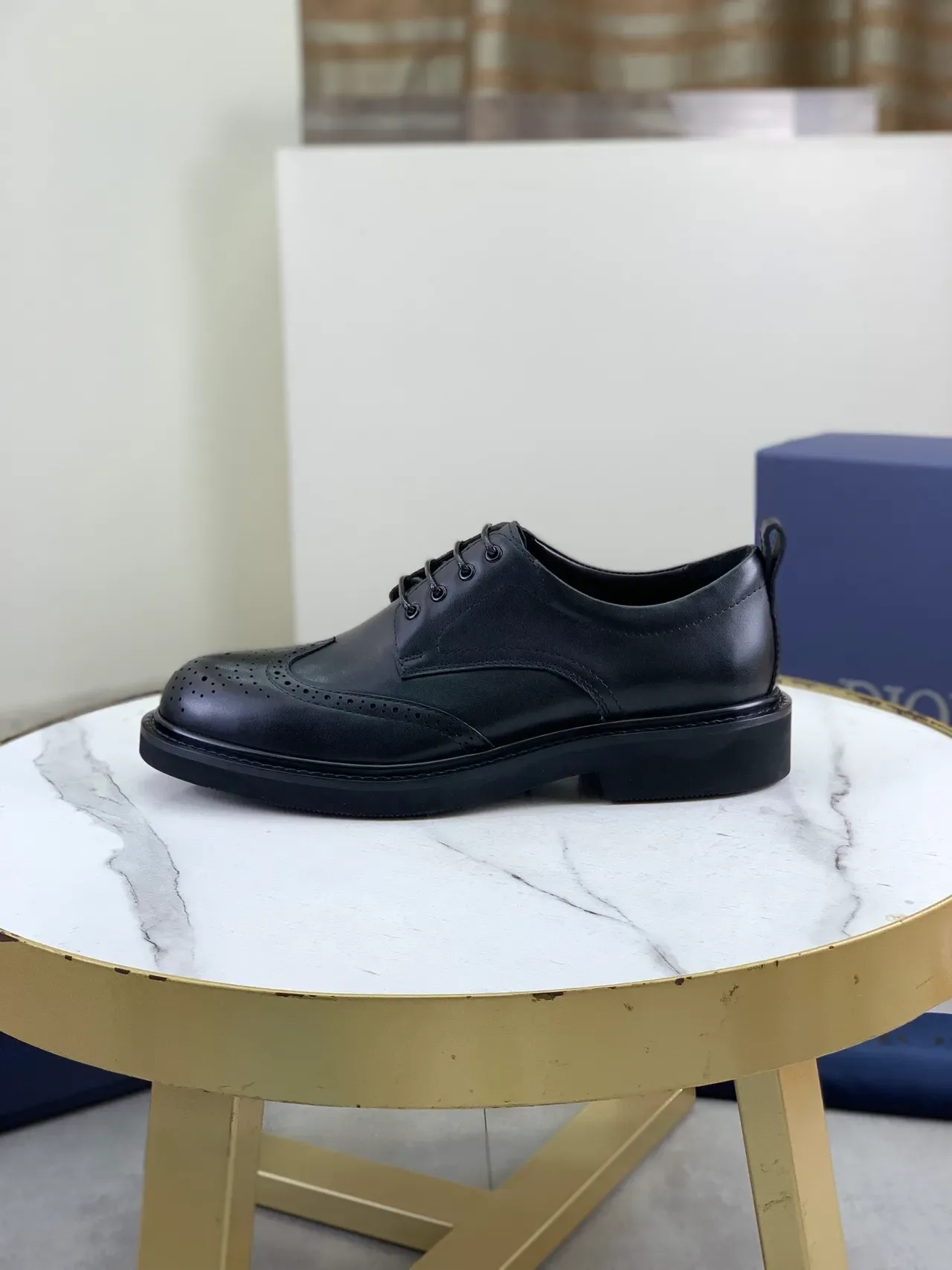 Dior Black Wingtip Full Perforation Brogue 6