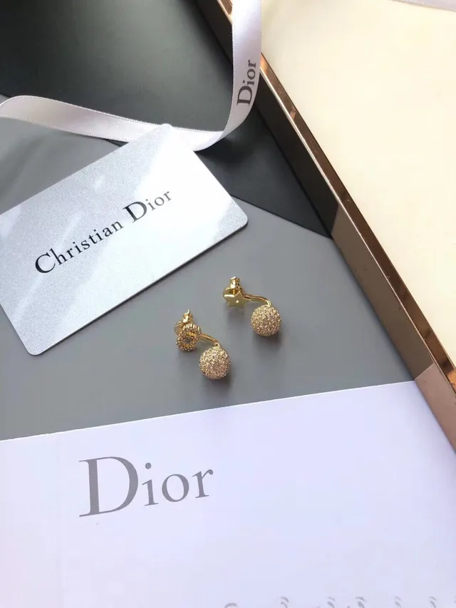 Dior Bobby and Rose des Vents boucles d'oreilles dorées pavées de cristaux 5