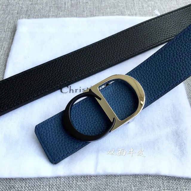 Dior Bobby Black Double-Sided Pebbled Calfskin Leather Belt 12