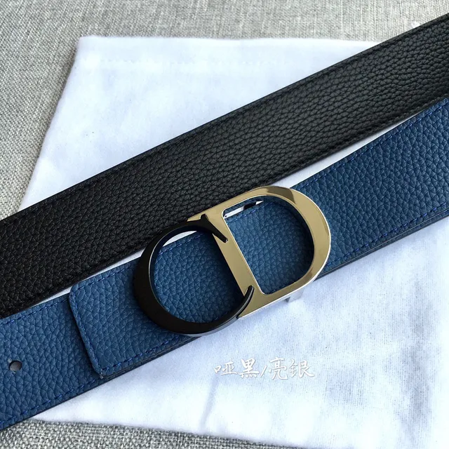 Dior Bobby Black Double-Sided Pebbled Calfskin Leather Belt 13