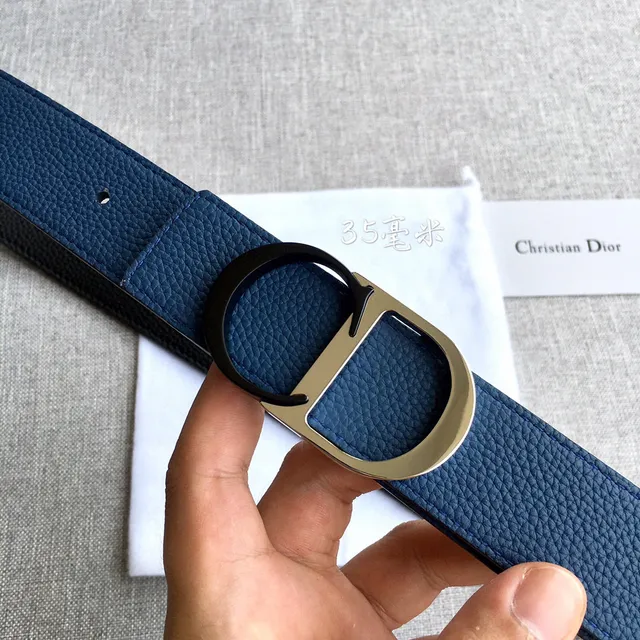 Dior Bobby Black Double-Sided Pebbled Calfskin Leather Belt 14