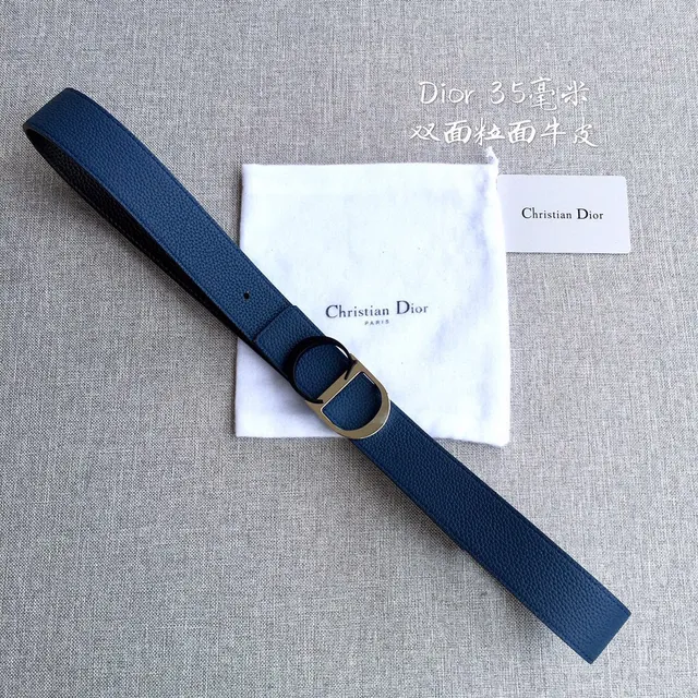 Dior Bobby Black Double-Sided Pebbled Calfskin Leather Belt 15