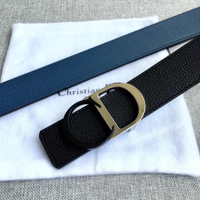 Dior Bobby Black Double-Sided Pebbled Calfskin Leather Belt 16