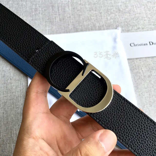 Dior Bobby Black Double-Sided Pebbled Calfskin Leather Belt 22