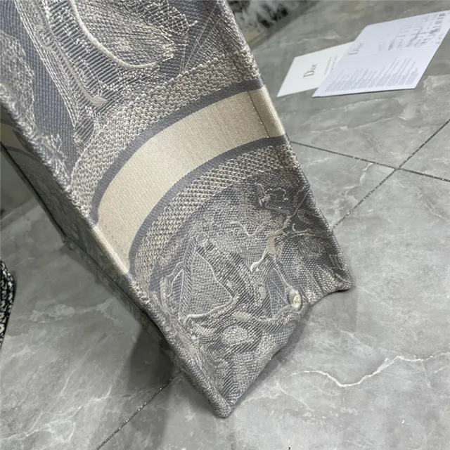 Dior Book Tote Gris Jacquard Impression Ornée Sac Tote 3