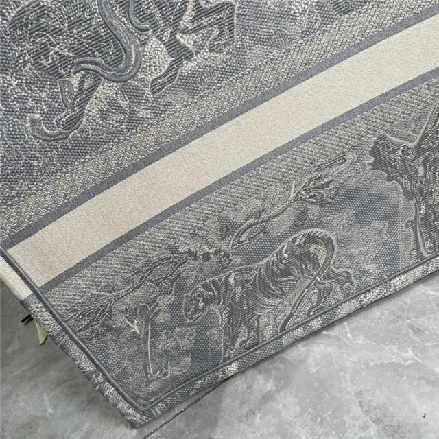 Dior Book Tote Gris Jacquard Impression Ornée Sac Tote 4
