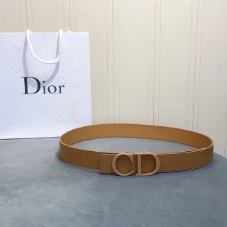 Dior CD Belt Tan Grained Leather Belt