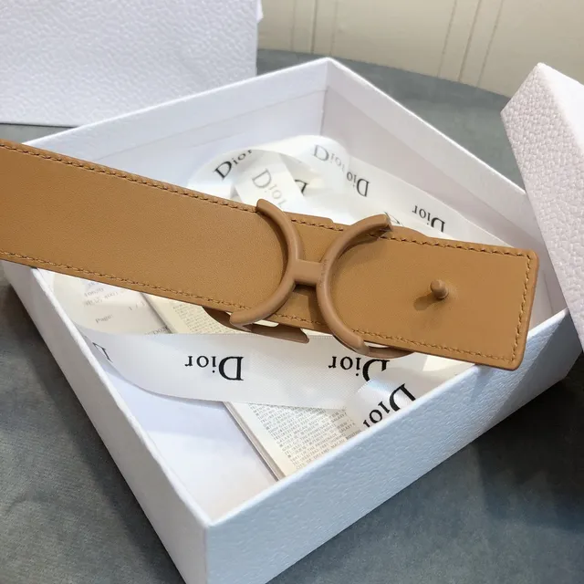 Dior CD Belt Tan Grained Leather Belt 4