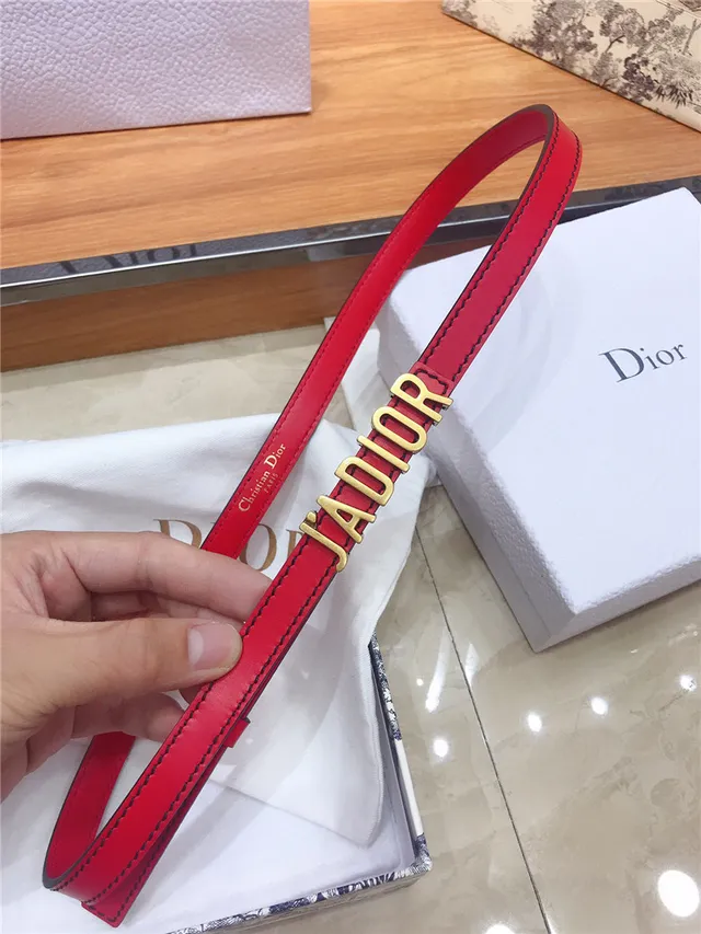 Dior J'Adior Correa de cuero negra y dorada con placa de logo estrecha 14