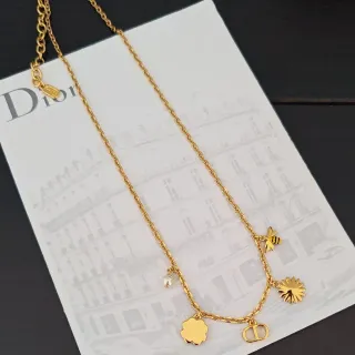 Dior La D de Charm Collier Chaîne Or Blanc Pendentif