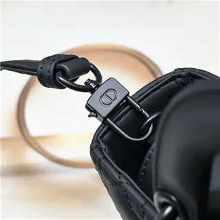 Dior Lady Black Quilted Cannage Leather Rolled Top Handle Handbag 6