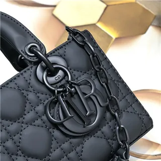Dior Lady Black Quilted Cannage Leather Rolled Top Handle Handbag 9