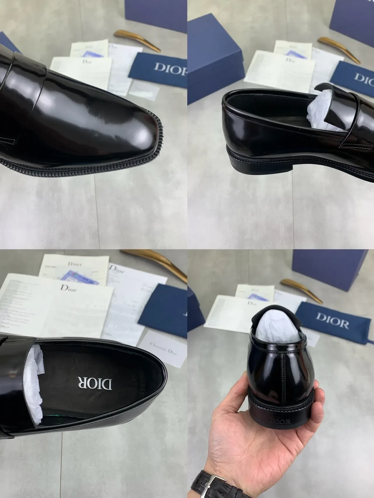 Dior Loafer Black Glossy Patent Leather Single Strap Loafer 2