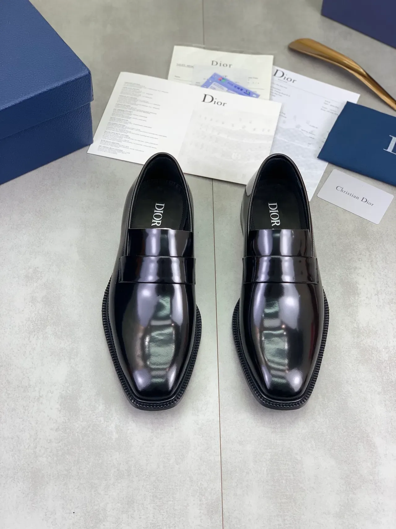 Dior Loafer Black Glossy Patent Leather Single Strap Loafer 5