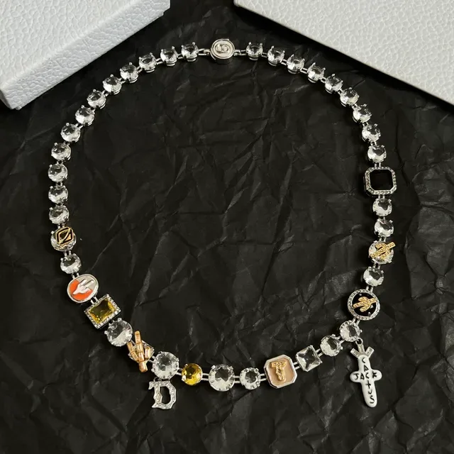 Dior Multi-Charm Crystal Enamel Necklace 4