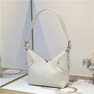 Dior Navy Beige Monogram Canvas Drawstring Closure Hobo Bag 6