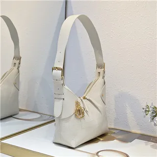 Dior Navy Beige Monogram Canvas Drawstring Closure Hobo Bag 7