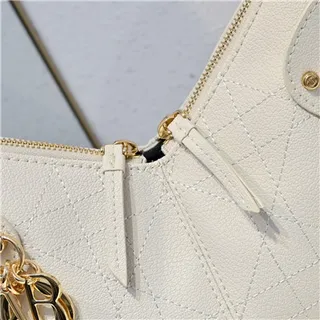 Dior Navy Beige Monogram Canvas Drawstring Closure Hobo Bag 8